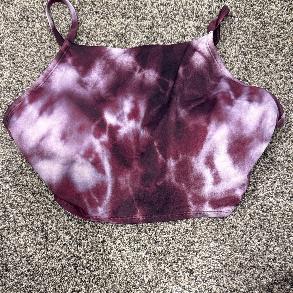 Elegant Purple Tie-Dye Bikini Top
